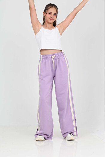 Toontoy Girl's Full-Length Striped Tracksuit Bottom
