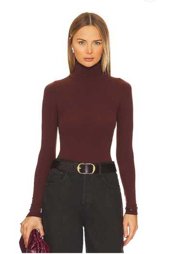 AFR CLOTHES Women's Fisherman Collar Finger Click Double Layer Jersey Bodysuit
