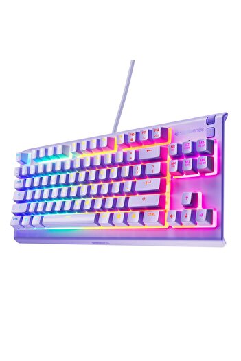 SteelSeries Apex 3 TKL RGB Suya ve Toza Dayanıklı Türkçe Gaming Klavye – Lila