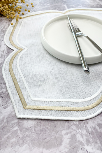 WEARE2 White Beige Colored Moonrise Embroidered 1 Piece American Service