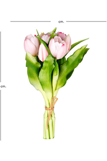 Herdekora Yapay Lale Islak Dokulu Pembe 26 Cm.