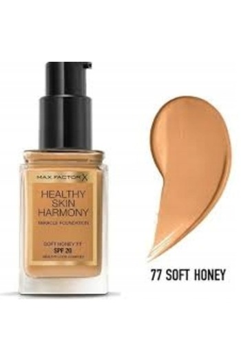 Max Factor Healty Skin Harmony Foundation, medium coverage, shade 77 Soft Honey, 30ml