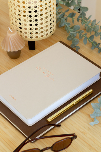Matt Notebook 2026 Year A5 Full Day Agenda 15X22 cm - 365 Days Beige