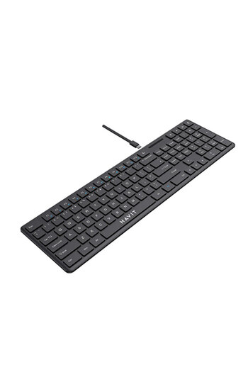 Havit Wired Laptop Keyboard, USB-C, 1.5m, 5V KB252, Black