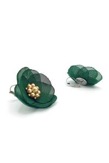 Corizmi Cercei cu tortite otel inoxidabil floare din voal mijloc cu perle, handmade, Love