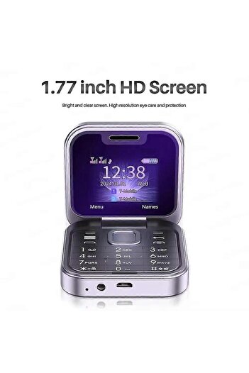 vgt Rainbuvvy i16 Pro 2G Flip Phone 1.77 Inch Dual SIM Standby Camera Speed Dial Large Battery Audio Pla