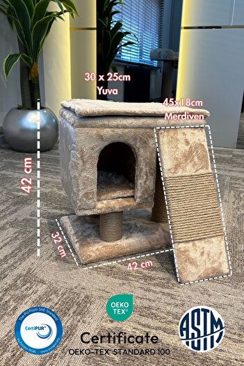 Pet Dreams Harvey Luxury Cat Scratcher, Rest with Nest, Ladder and Cushion