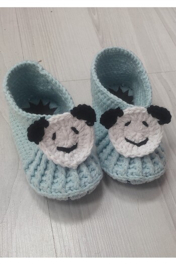 Kevser nur tuhafiye Knitted Baby Booties with Teddy Bear