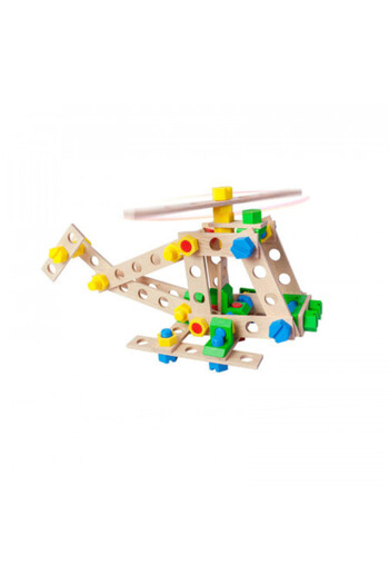 Alexander Toys Construction set 80 wooden pieces Constructor Junior - Helicopter 3 in 1, +4 years, Alexander
