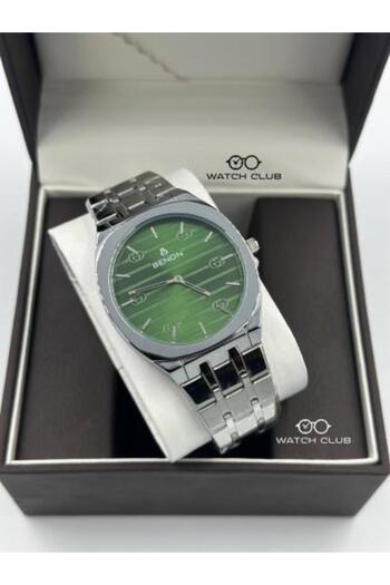 benon Men's Watch - Silver Frame with Green Dial Gucci Style
