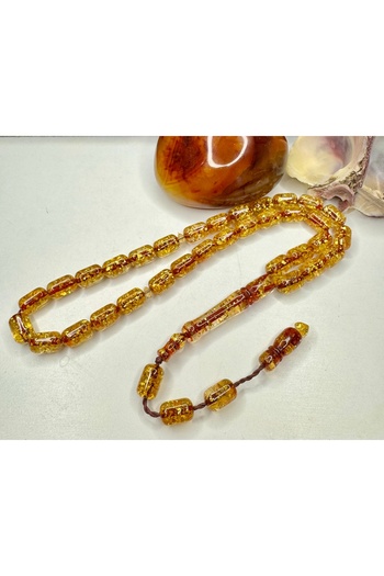 İskenderun Tesbihcilik Egyptian Craftsmanship Gold Leafed Airplane Glass Rosary