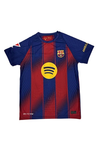 TETYS 2025-2026 New Season Barcelona Number 10 Laminated Patch Adult Football Jersey