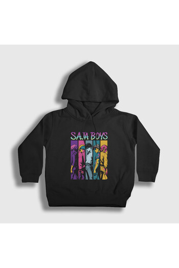 Presmono Unisex Kids Black Poster Saja Boys K Pop Demon Hunters Hooded Sweatshirt 573971Tt