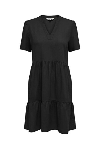ONLY Onltırı-Caro S/S V-Neck Lin Dress Cc Pnt Women's Dress 15310970
