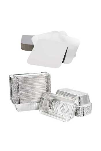 HFC PACK Aluminum Bowl 1000 Gr Aluminum Bowl + Lid 100Pcs