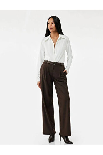 Koton Women's Long Sleeve Shirt 6Wak60006Pw