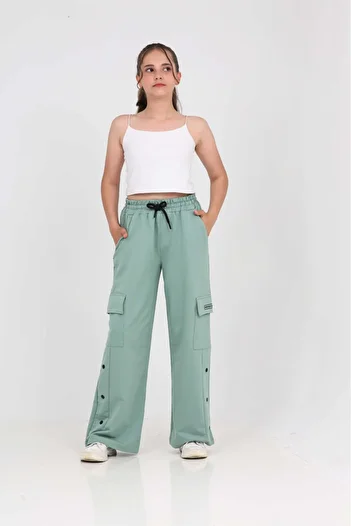 Toontoy Girl's Side Snap Tracksuit Bottom