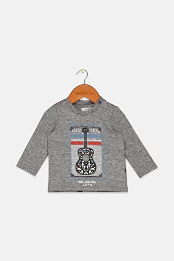 IKKS Toddlers Boy Crew Neck Long Sleeve Stripe T-Shirt, White/Red