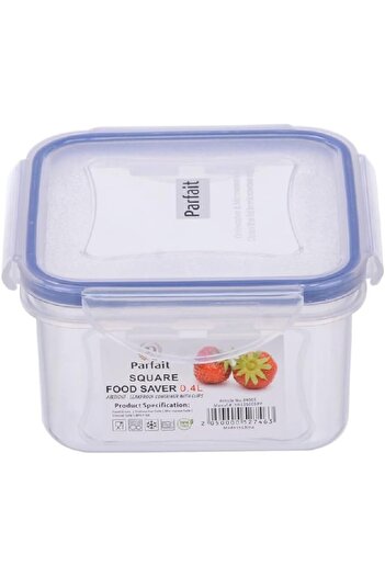 erorex Square Airtight Leak Proof Food Container Clear And Blue 0.4 Liter Yh101005Pp8