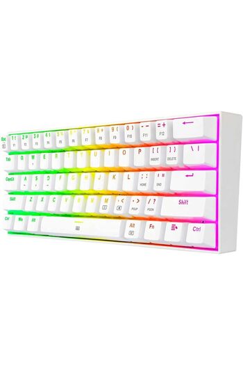 erorex لوحة مفاتيح ألعاب ميكانيكية K630 Dragonborn White 60% مدمجة 61 مفتاحًا Tkl Gaming Keyboard بنية اللون