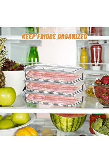 erorex Bacon Container Refrigerator, Airtight Thick Plastic Deli Meat Storage Containers Fridge, Cheese