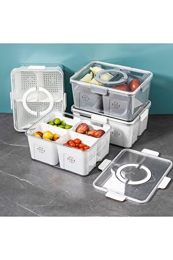erorex Fridge Fruit Storage Containers, Fridge Organizer Lids, Stackable Refrigerator Organizer Bins,