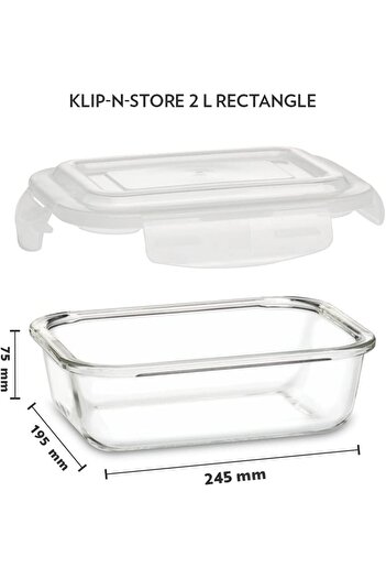 erorex Klip N Store Rectangular Glass Storage Container Air Tight Lid Food Storage Container Microwave
