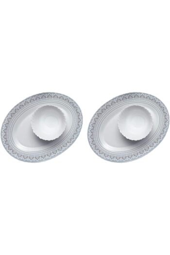erorex Opalware Dinner Set 15 Pieces, Classic (Pack Of 2)