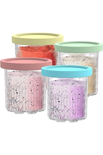 erorex Replacement Ninja Creami Pints Lids 4 Pack Nc501, Compatible Ninja Nc501 Nc500 Series Creami Deluxe