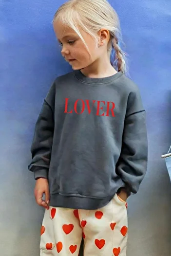 Monila Girl's Printed 3 Thread Fabric Cotton Sweatshirt
