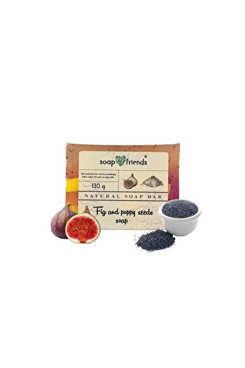 Soap&Friends Fig and Poppy Seeds Soap Sensation | Moisturizing Soap Bar with Fig Aroma for Daily Cleansing,130g
