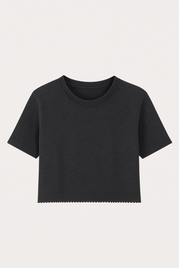 Katia&Bony Women's Short Sleeve Crop Top Anthracite