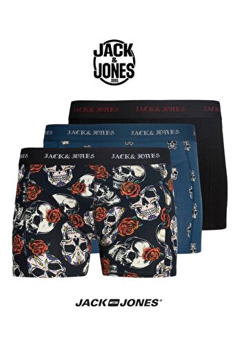 Jack & Jones Jacmurphy Skull Men's Titan Black 3-Piece Boxer Set