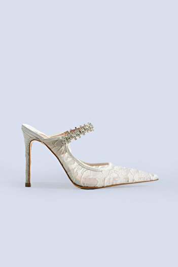 Tacchi Serephine Lace Pearl Mules 100