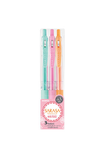 Zebra Set Of 3 Milk Colors Gel Pen
