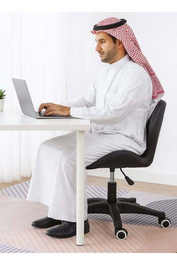 Taimi Ergonomic Desk Chair with Adjustable Height, with Swivel Wheels, with Soft Cushion - Black