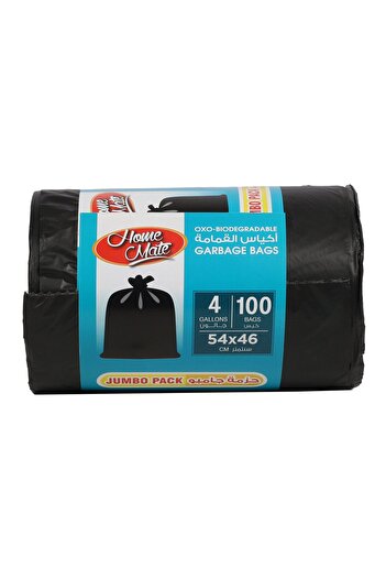 Homemate Home Mate Biodegradable Black Garbage Roll 4 Gallon 54x46cm Jumbo Pack (100pcs)