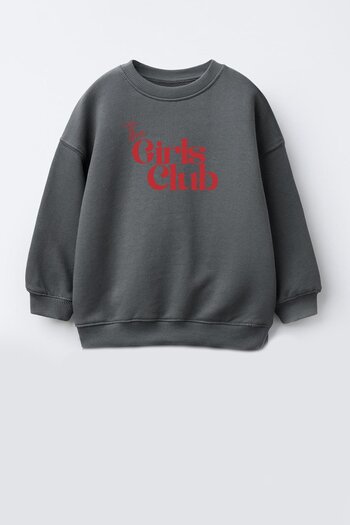 Monila Girl's Printed 3 Thread Fabric Cotton Sweatshirt