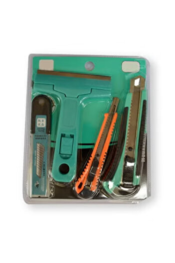 Taimi Cutter Multi-Purpose Retractable Knife Snap-Off Stainless Steel Blades Set 4 Piece