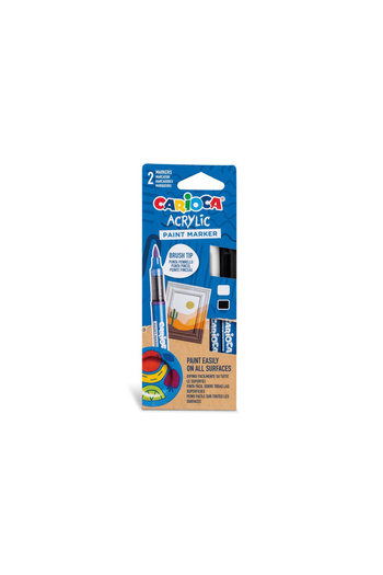 CARIOCA Marker cu vopsea acrilică și vârf pensulă 2 buc/set