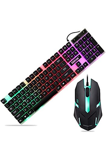 Denx Mechanical Keyboard, Keyboard Waterproof Mouse Mice USB Wired Gaming Accessories for Microsoft PC La