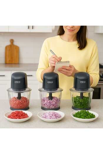 Arshia Arshia Meat Grinder - Black Titanium - 500 Watts - Durable Glass Bowl