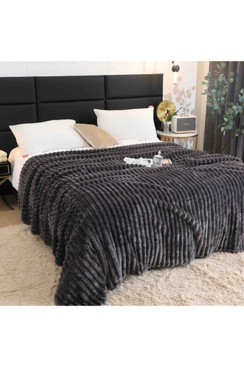 CHIRASO Cocolino CHIRASO Blanket, 200x230cm, Striped Pattern, Soft and Fluffy, for Double Bed, Microfiber, UNI