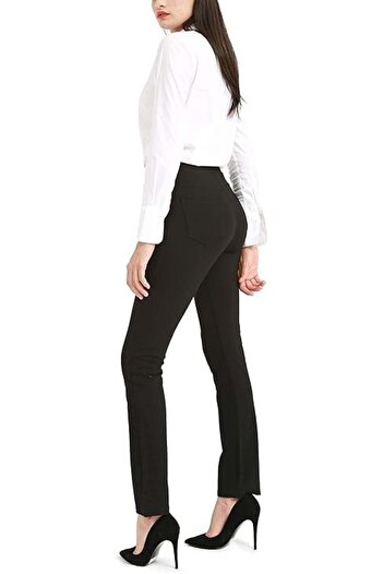 OEM Black, straight, elegant pants for women with 2 pockets, XXL