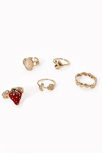 New Obsessions Strawberry Combination Ring Set