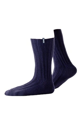 OEM Men's sheep wool socks, blue, medium length, size 42-46
