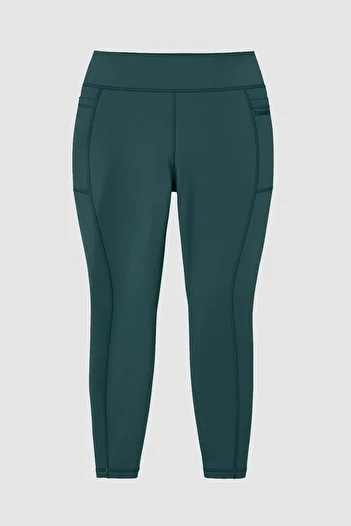 TOMMY LIFE Forest Green Flexible Standard Fit Performance Oversized Plus Size Women's Tights - 94652