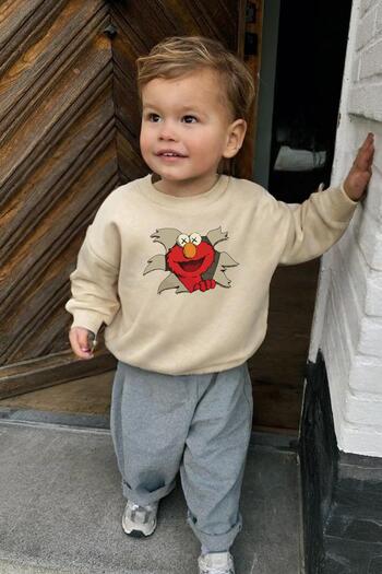 Monila Boy's Cookie Monster Printed 3 Thread Cotton Sweatshirt