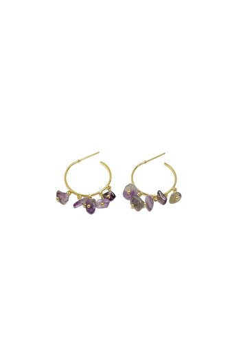 New Obsessions Quartz Dangle Hoop Earrings