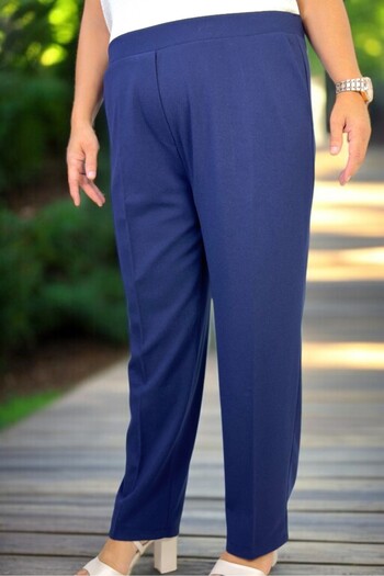 yagmurberen Ful Lycra Non-Fastening High Waist Elastic Crepe Fabric Plus Size Pencil Pants